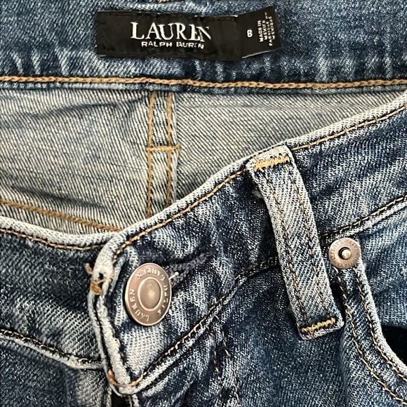 Lauren Ralph Lauren Black Label Relaxed Tapered Patchwork Logo Jean - 8 - Picture 8 of 13